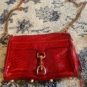 Rebecca Minkoff Mini MAC in Red and Rosegold Hardware